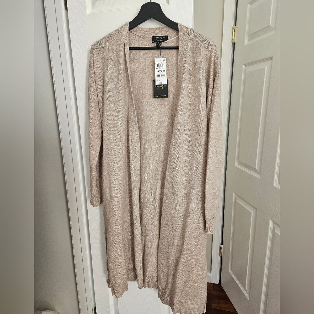 100% Cashmere Longline Wrap Cardigan